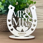 Personalised Wedding Gift Plaque Mr & Mrs Standing Plaque