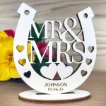 Personalised Wedding Gift Plaque Mr & Mrs Standing Plaque