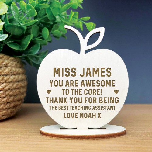 Thank You Gift For Teaching Assistant Engraved Apple