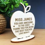 Thank You Gift For Teacher Engraved Apple Personalised 