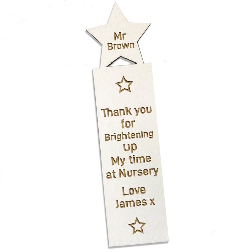 Engraved Bookmark Nursery Teacher Gifts Personalised Thank You