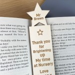 Engraved Bookmark Nursery Teacher Gifts Personalised Thank You