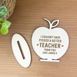 Thank You Teacher Gifts For Women Men Personalised Wood Apple