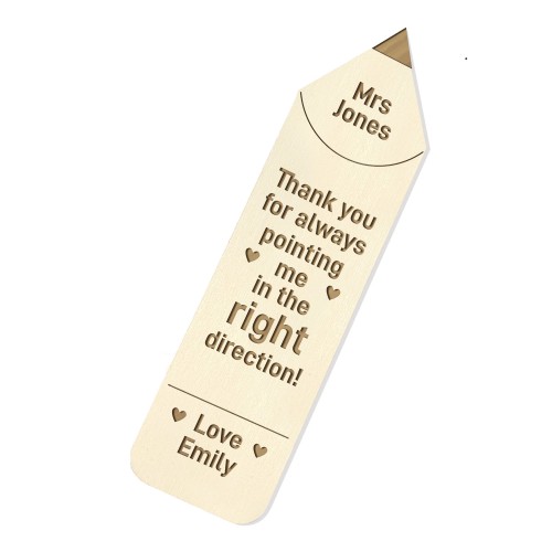 Wooden Bookmark Thank You Gift For Teacher School Nursery