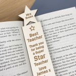 Super Star Teacher Gift Personalised Wood Bookmark Thank You