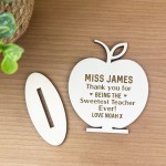 Personalised Wood Engraved Apple Teacher Gifts Thank You Gift