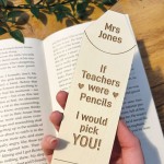 GIFT FOR TEACHER Personalised Bookmark Thank You Gifts