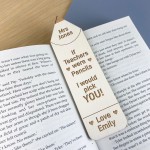 GIFT FOR TEACHER Personalised Bookmark Thank You Gifts