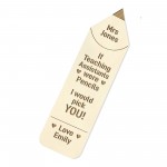 Personalised THANK YOU GIFT FOR TEACHER Bookmark Teacher