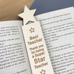 Wooden Bookmark Star Teacher Gift Thank You School Nursery