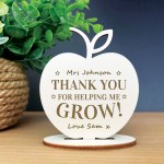 Teacher Gift THANK YOU GIFT Wood Sign Apple School Nursery