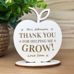 Teacher Gift THANK YOU GIFT Wood Sign Apple School Nursery