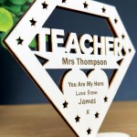 Personalised Teacher Thank You Gift Plaque Engraved Leaving Gift