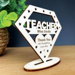 Teacher Personalised Wooden Plaque Gift Thank You Gift 