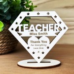 Teacher Personalised Wooden Plaque Gift Thank You Gift 