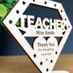 Teacher Personalised Wooden Plaque Gift Thank You Gift 