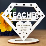 Personalised Best Teacher Thank You Gifts Wood Plaque Leaving 