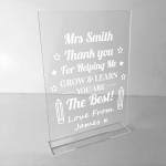 Teacher Gifts Standing Acrylic Plaque Thank You Gift School