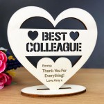 Colleague Leaving Gifts Wood Standing Heart Personalised