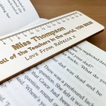 Personalised Wooden Teacher Bookmark Gift Leaving School Nursery