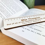 Personalised Wooden Teacher Bookmark Gift Leaving School Nursery