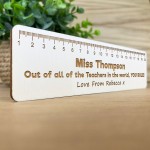 Personalised Wooden Teacher Bookmark Gift Leaving School Nursery