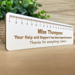 Personalised Thank You Teacher Gift Wood Bookmark Teaching