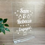 Personalised Engagement Gift Standing Plaque Gift For Him Her