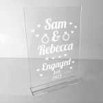 Personalised Engagement Gift Standing Plaque Gift For Him Her