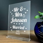 Wedding Anniversary Gift For Husband Wife Personalised Sign