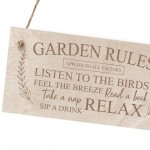 Garden Rules Sign Engraved Hanging Wall Sign Shed Summerhouse