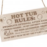 Hot Tub Rules Engraved Wood Sign Garden Sign Hot Tub Sign