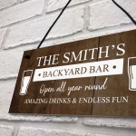 Funny BACKYARD BAR Sign For Outside Garden Personalised Shed 