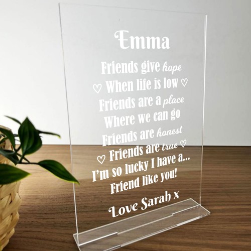 Personalised Plaque For Best Friend Birthday Gift For Friend