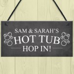 Personalised Hot Tub Sign Hanging Wall Garden Plaque Shed Sign