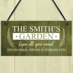 Hanging Garden Sign Shed Summerhouse Plaque Personalised Gift