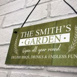 Hanging Garden Sign Shed Summerhouse Plaque Personalised Gift