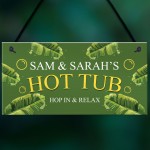 Hanging Hot Tub Sign For Garden Shed Personalised Summerhouse