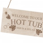 HOT TUB Sign Hot Tub Signs And Plaques Engraved Wood Shed Sign