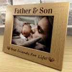 Dad Gifts From Son 7x5 Wooden Photo Frame Father And Son Gift