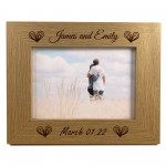 Personalised Wooden Photo Frame Engraved 7X5 Frame Anniversary