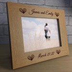 Personalised Wooden Photo Frame Engraved 7X5 Frame Anniversary