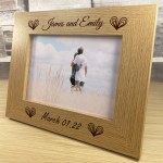 Personalised Wooden Photo Frame Engraved 7X5 Frame Anniversary