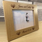 Personalised Wooden Photo Frame Engraved 7X5 Frame Anniversary