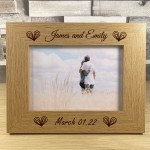 Personalised Wooden Photo Frame Engraved 7X5 Frame Anniversary