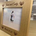 Personalised Wooden Photo Frame Engraved 7X5 Frame Anniversary