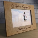 Personalised Wooden Photo Frame Engraved 7X5 Frame Engagement