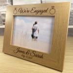 Personalised Wooden Photo Frame Engraved 7X5 Frame Engagement