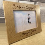 Personalised Wooden Photo Frame Engraved 7X5 Frame Engagement