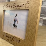 Personalised Wooden Photo Frame Engraved 7X5 Frame Engagement